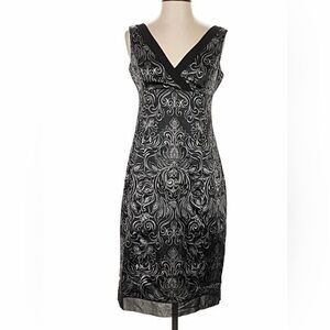 Jones Studio Black and Gold Midi Dress